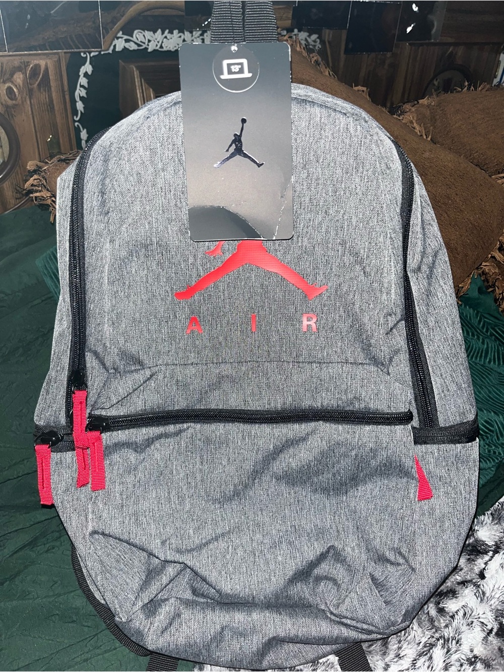 Jordan Jumpman Authentic 13” Backpack Brand New With Tags Gray & Red
